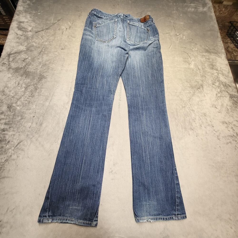 Express Jeans Womens 6R Blue Medium Wash Bootcut Slim Stretch Denim Low Rise - Picture 10 of 11